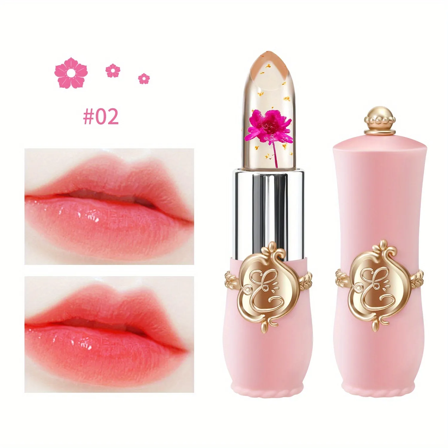 Valentines Day Lipstick Set Moisturizing Longlasting Colorchanging Flower Jelly